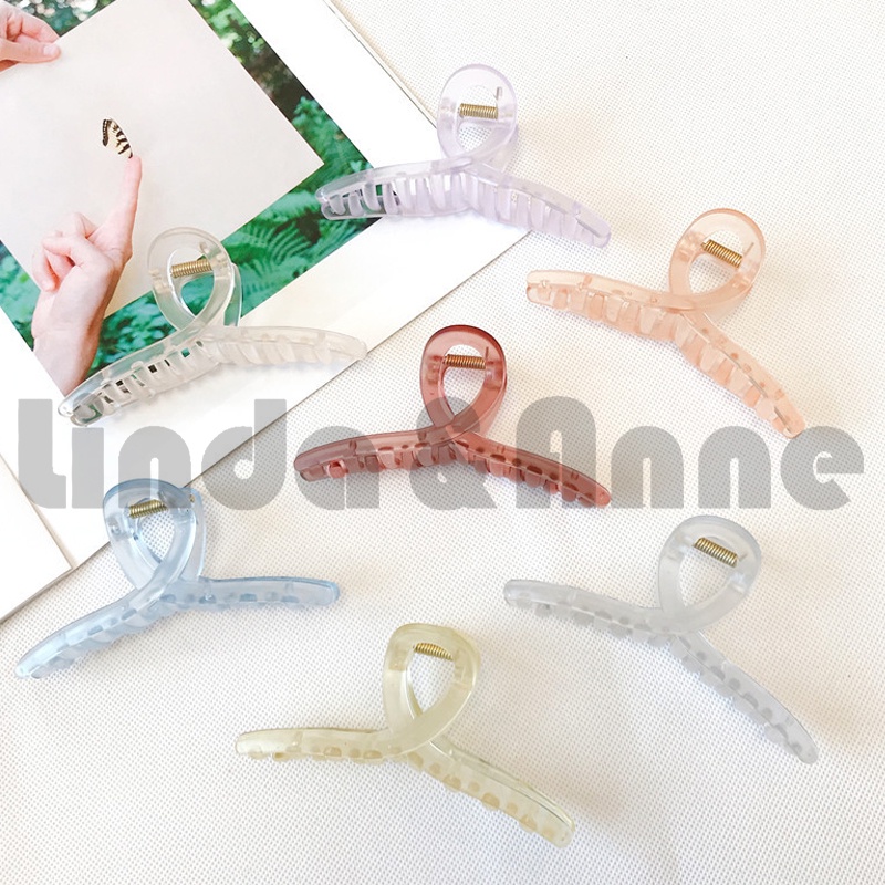 Jepit Salon Line Ink Bening &amp; Jelly - Jepit Rambut Salon Transparan Wanita Korea