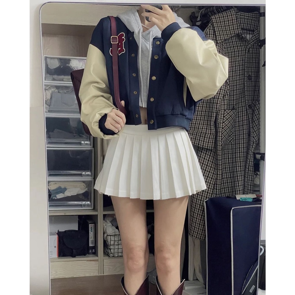 jaket wanita - A baseball crope varsity jaket - jaket korean style
