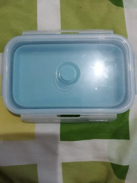 Kotak Makan Lipat Silikon Lunch Box Praktis Tempat Makan Portable Wadah Makan Susun
