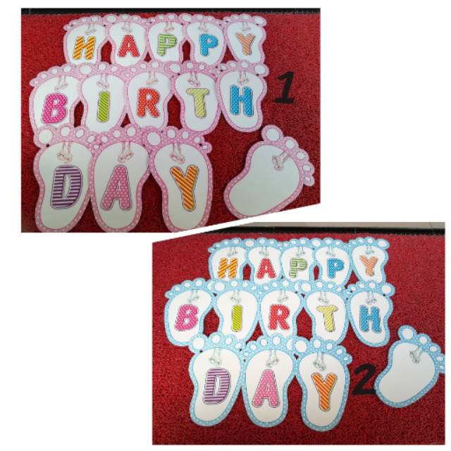 FLAG BANNER HBD MOTIF KAKI