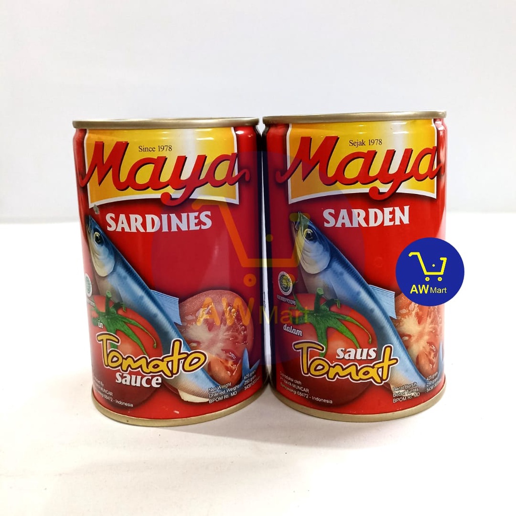 MAYA SARDINES KALENG TOMAT - 425GRAM - SARDEN MAYA KECIL 425GR - TIDAK PEDAS