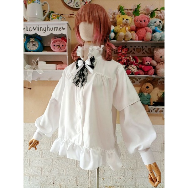 Blouse Lolita korea korean style murah Lengan Panjang Vintage