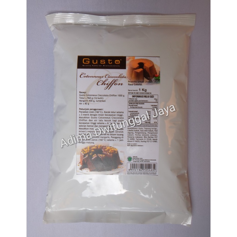 Gusto Cotonneux Cioccolata Chiffon / Gusto Chiffon Cokelat 1Kg