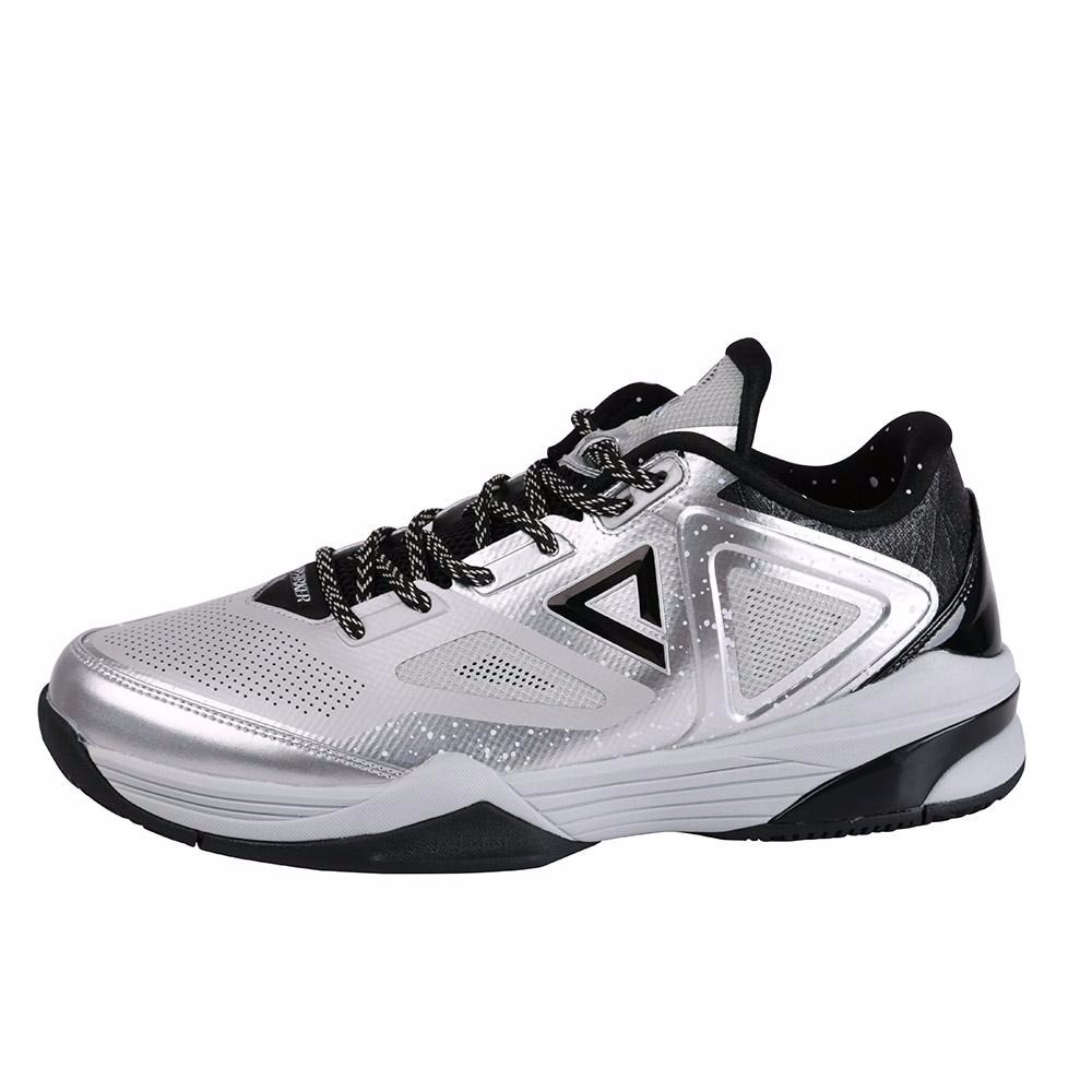 PEAK Tony Parker 9 III Low Cut Sepatu Basket Silver Black
