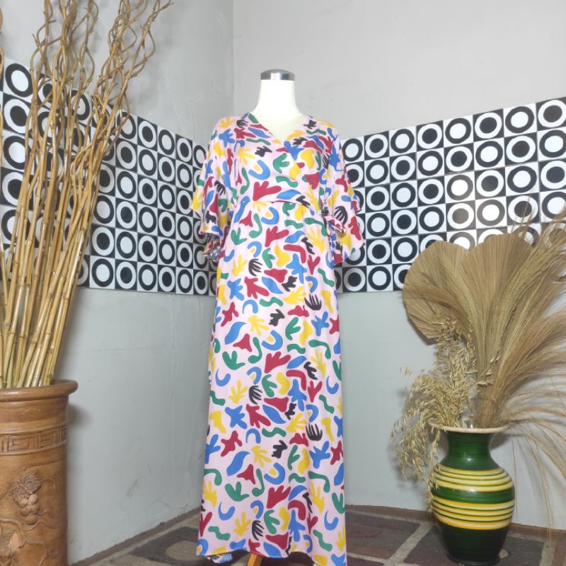 BESTSELLER DASTER KIMONO LENGAN LONCENG RAYON PREMIUM LD 120 PB 125 BUSUI FRIENDLY-Motif 7