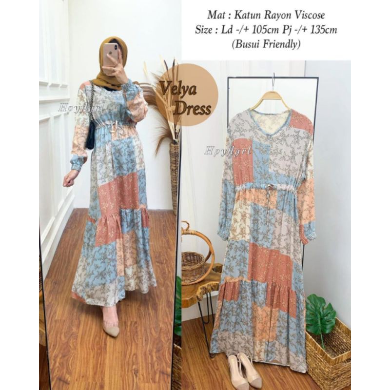 VELYA DRESS/DRESS MOTIF BUNGA KECIL/DRESS VELYA