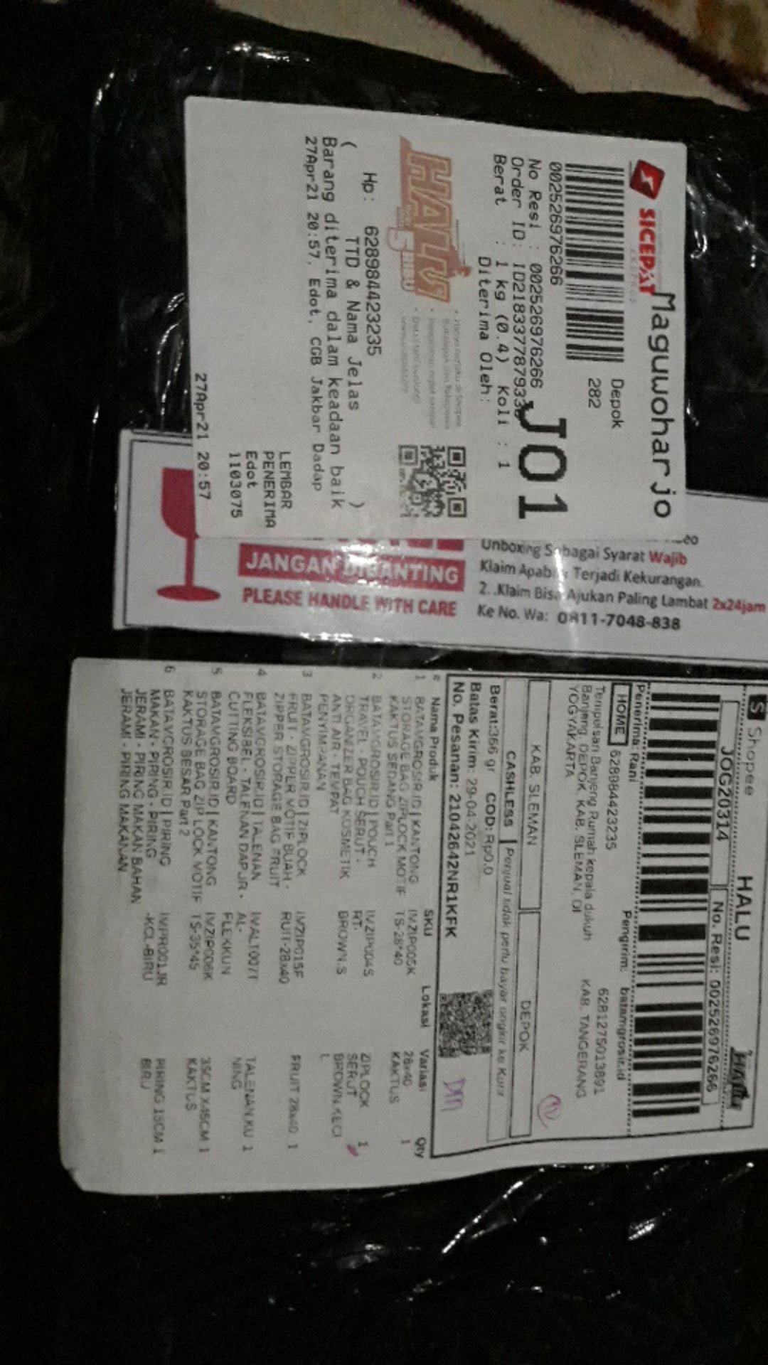 Anekagrosir | Kantong Storage Bag Zip Lock Motif Kaktus Besar Part 2