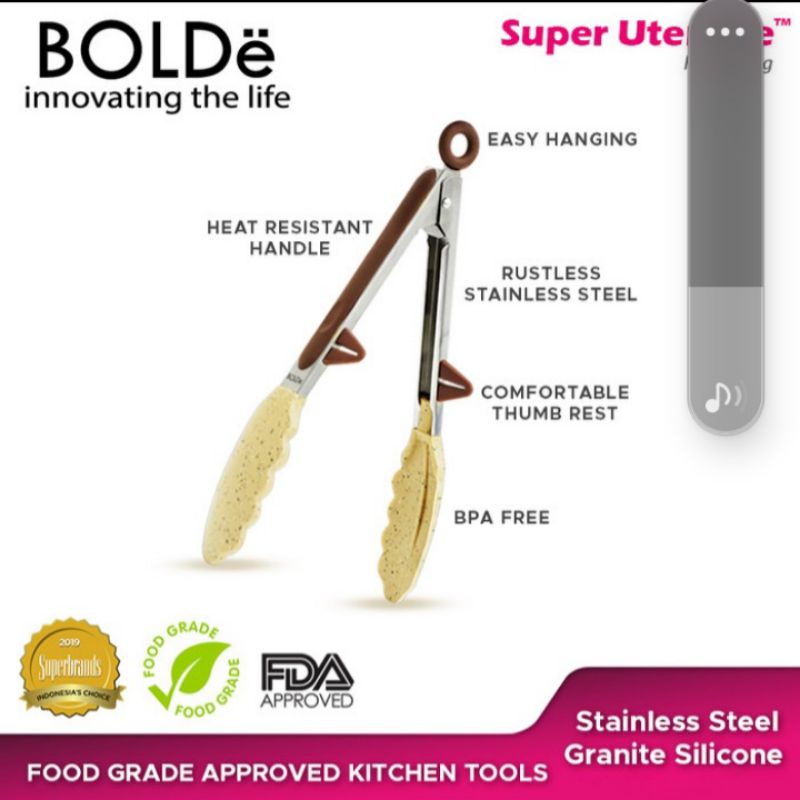 BOLDe Super Food Tong 9Inch