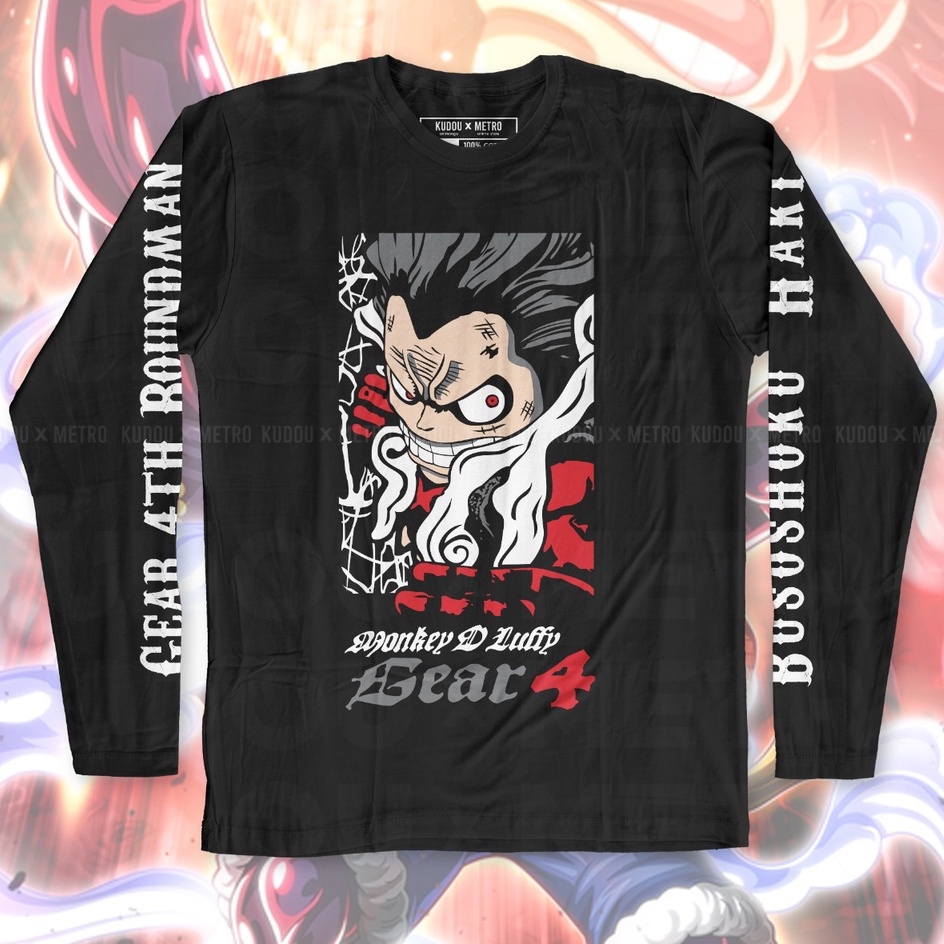 Longsleeve Luffy Gear 4th Black Anime Manga One Piece Premium Unisex