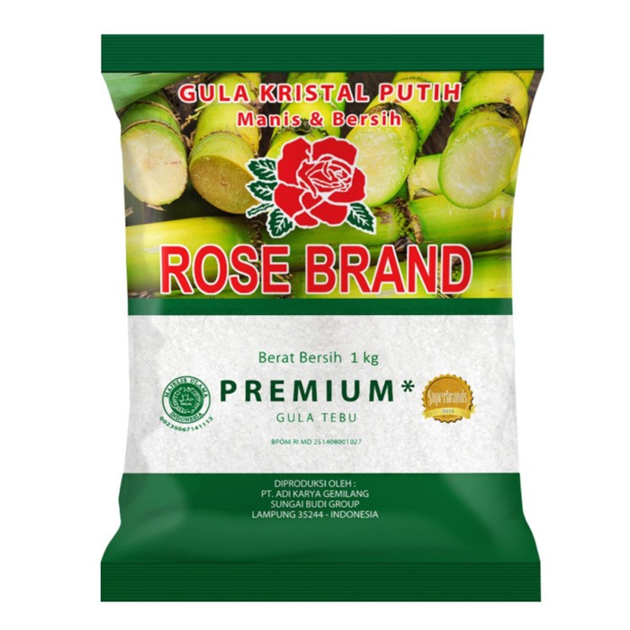 

Rose Brand Gula Premium 1 kg ( 1 dos isi 20 pc x 1 kg)