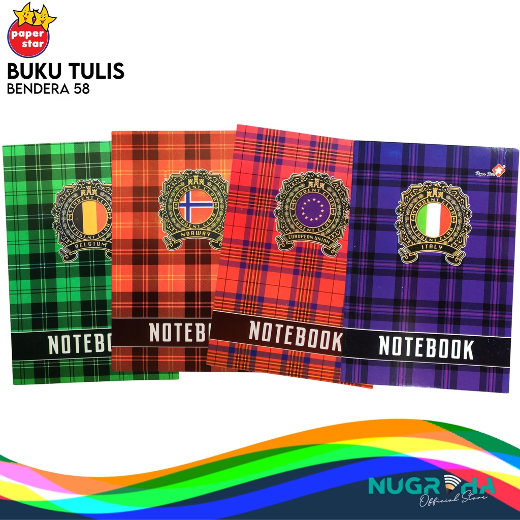 

BUKU TULIS A5 58 LEMBAR PAPERSTAR – BENDERA