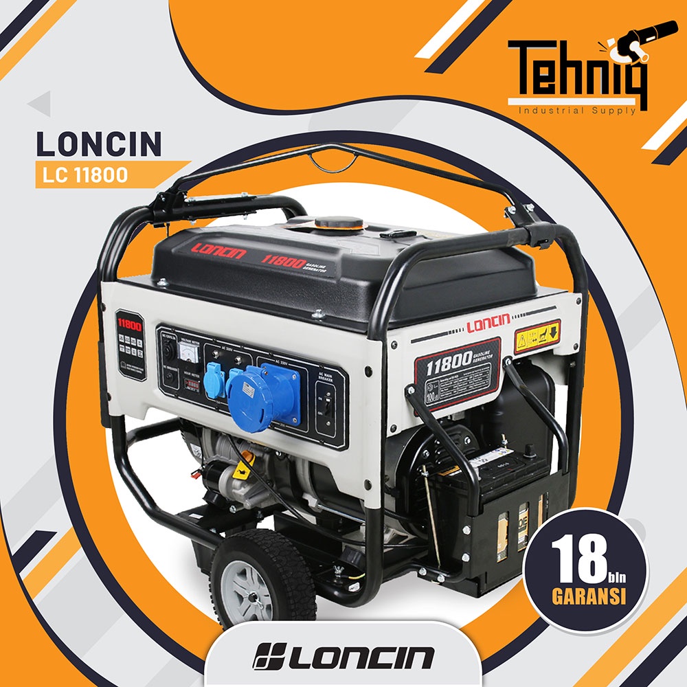 Loncin LC11800 Generator Bensin 9000 Watt - Desain Pipa Udara Lebih Baik, Suara Rendah & Tangki Besar 48 L