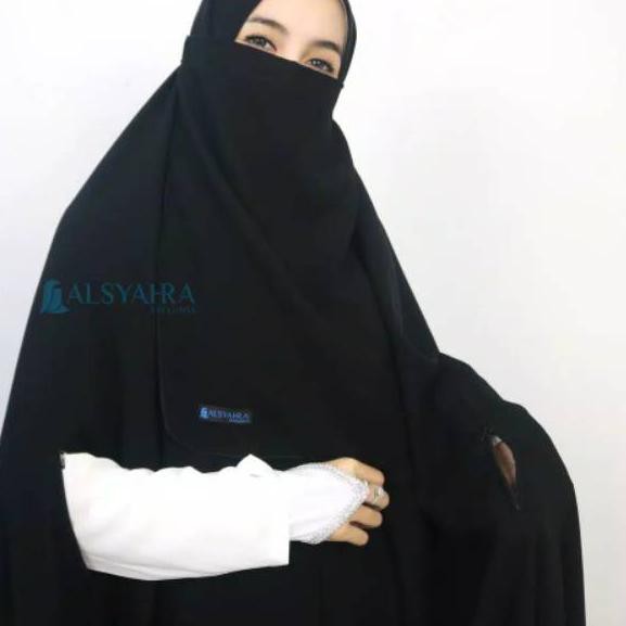 [DPZ] Khimar Hand Zipper Jetblack SIZE XXL Alsyahra Exclusive ✅