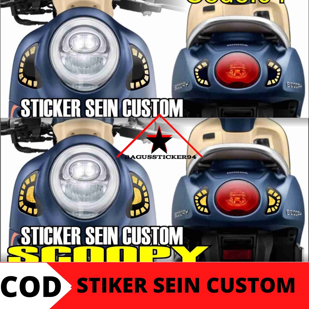 stiker lampu sein Scoopy new sepaket, stiker lampu scoopy kanan kiri, stiker scoopy matic