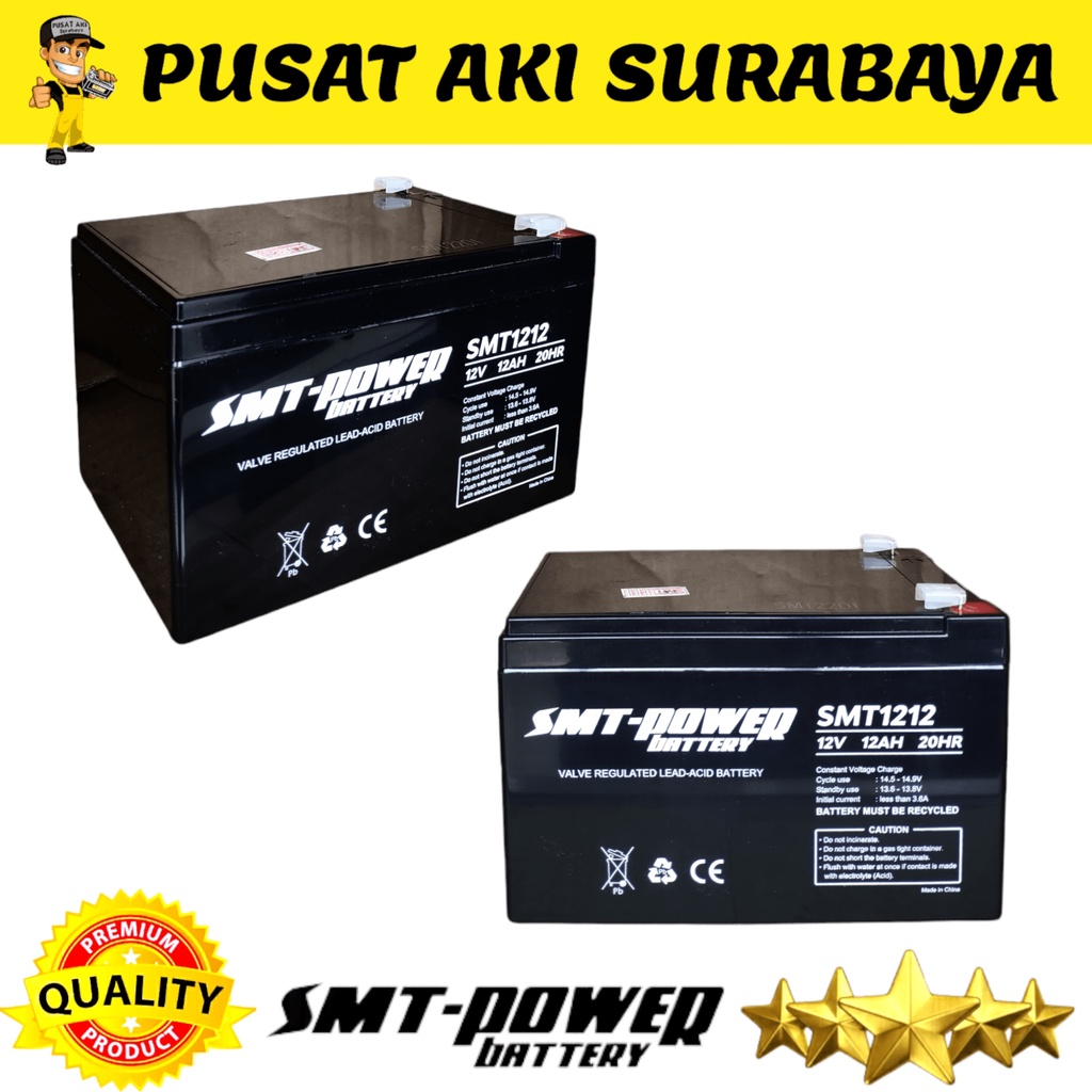 ORIGINAL BATERAI VRLA SMT POWER 12 VOLT 12 AMPER BATTERY MOBIL AKI MAINAN ANAK SEPEDA LISTRIK MR JACKIE VEHICLE ELECTRIC TIGER SUNRICE ACCU LIFT ESKALATOR SOLLAR CELL EMERGENCY LAMP GENSET