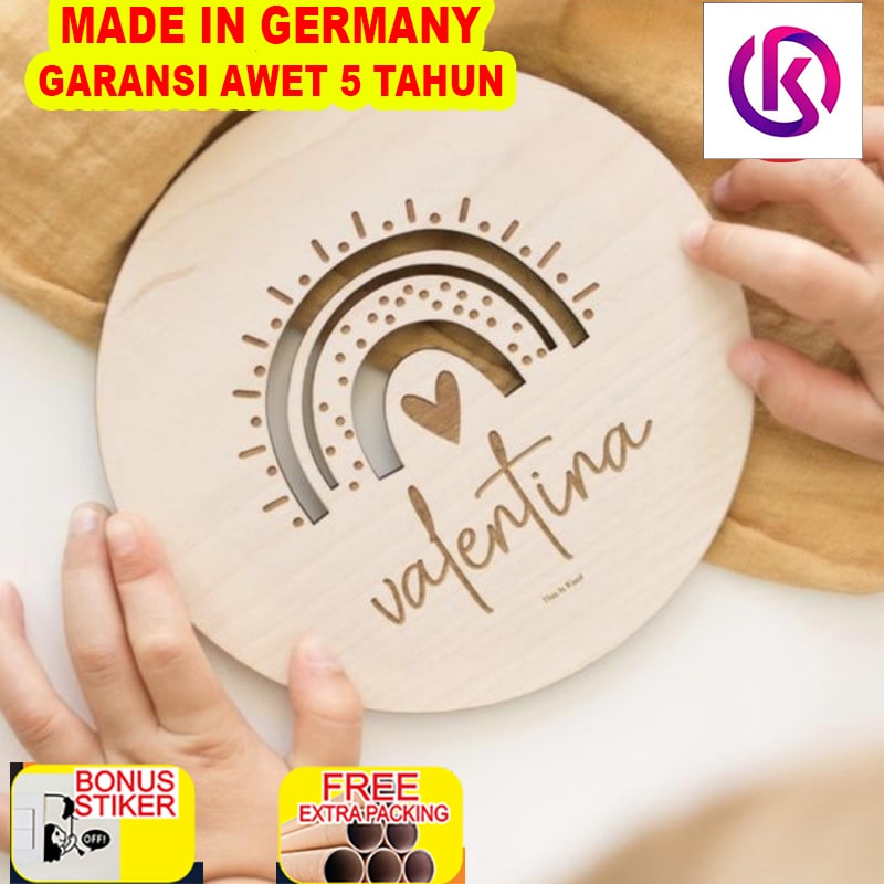 

Terlaris Papan Nama Bayi Newborn Rainbow Plywood | Wooden Name Plaque - 10cm
