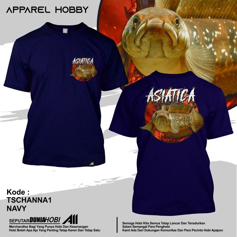 kaos ikan channa 1 asiatica navy