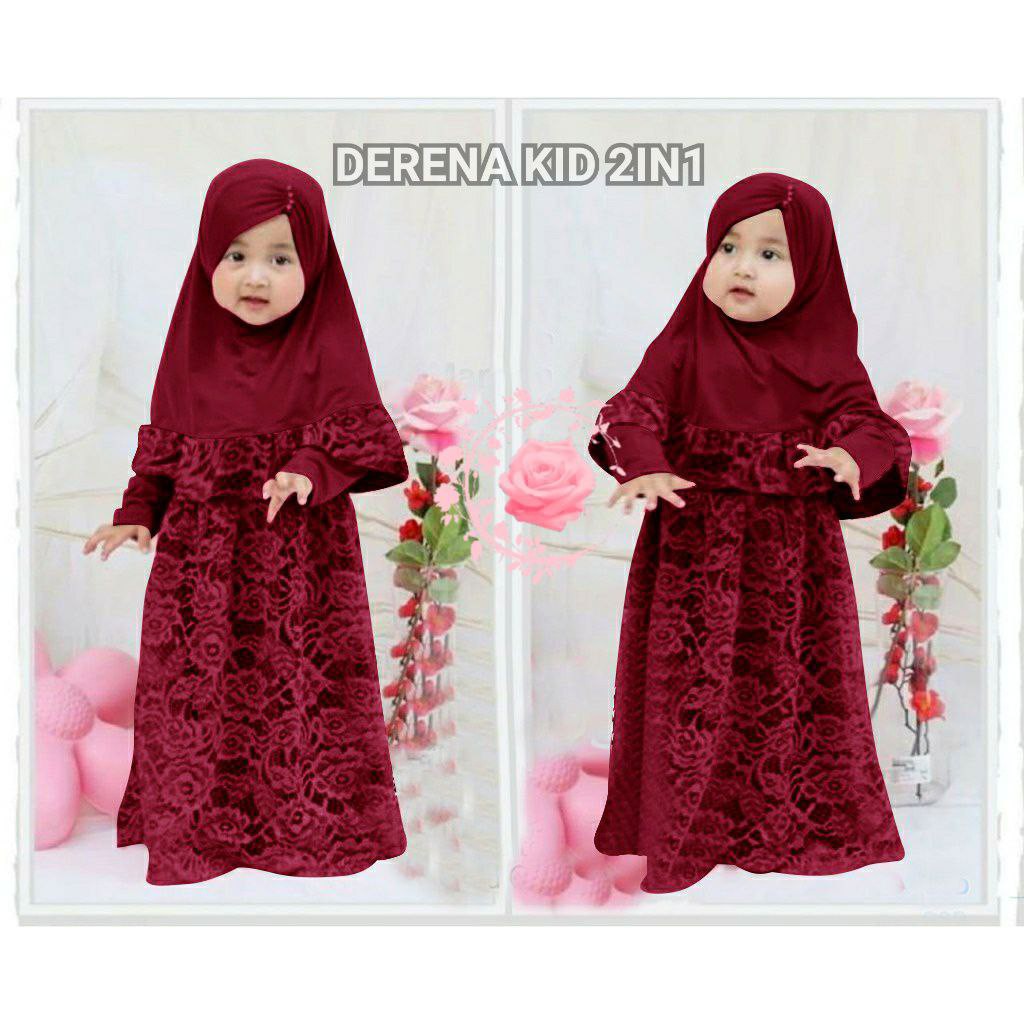 GAMIS DERENA KIDS BRUKAT BAGUS / DRESS ANAK WANITA / GAMIS ANAK CEWE