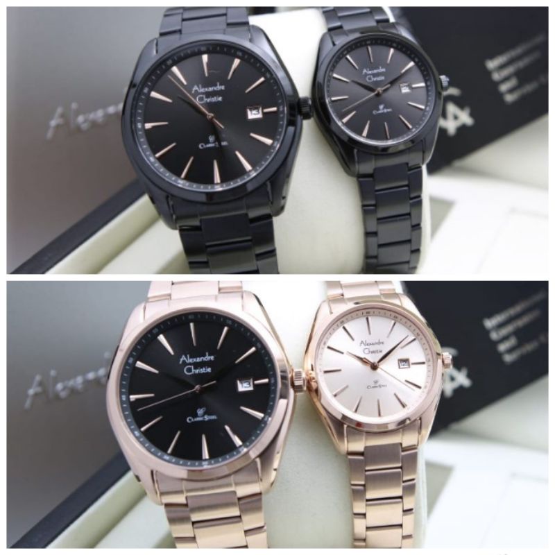 Jam tangan couple Alexandre Christie AC 8658 AC8658 Original Garansi