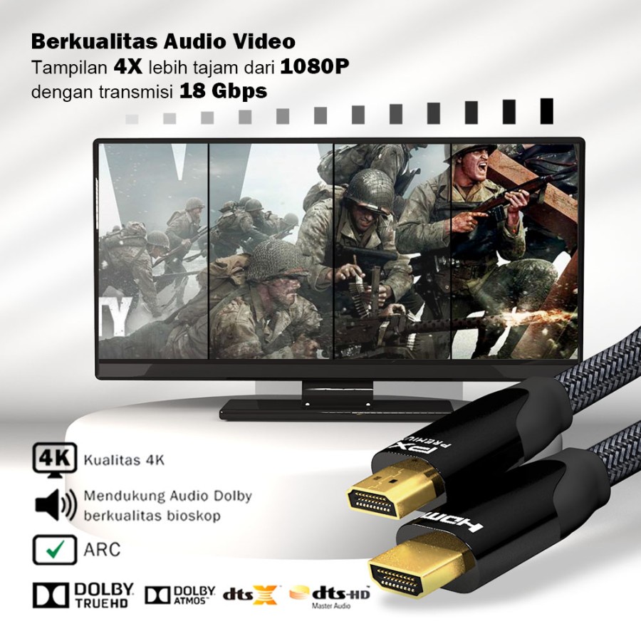 PX Kabel hdmi Premium Full HD 4K HD2-5MX 5M