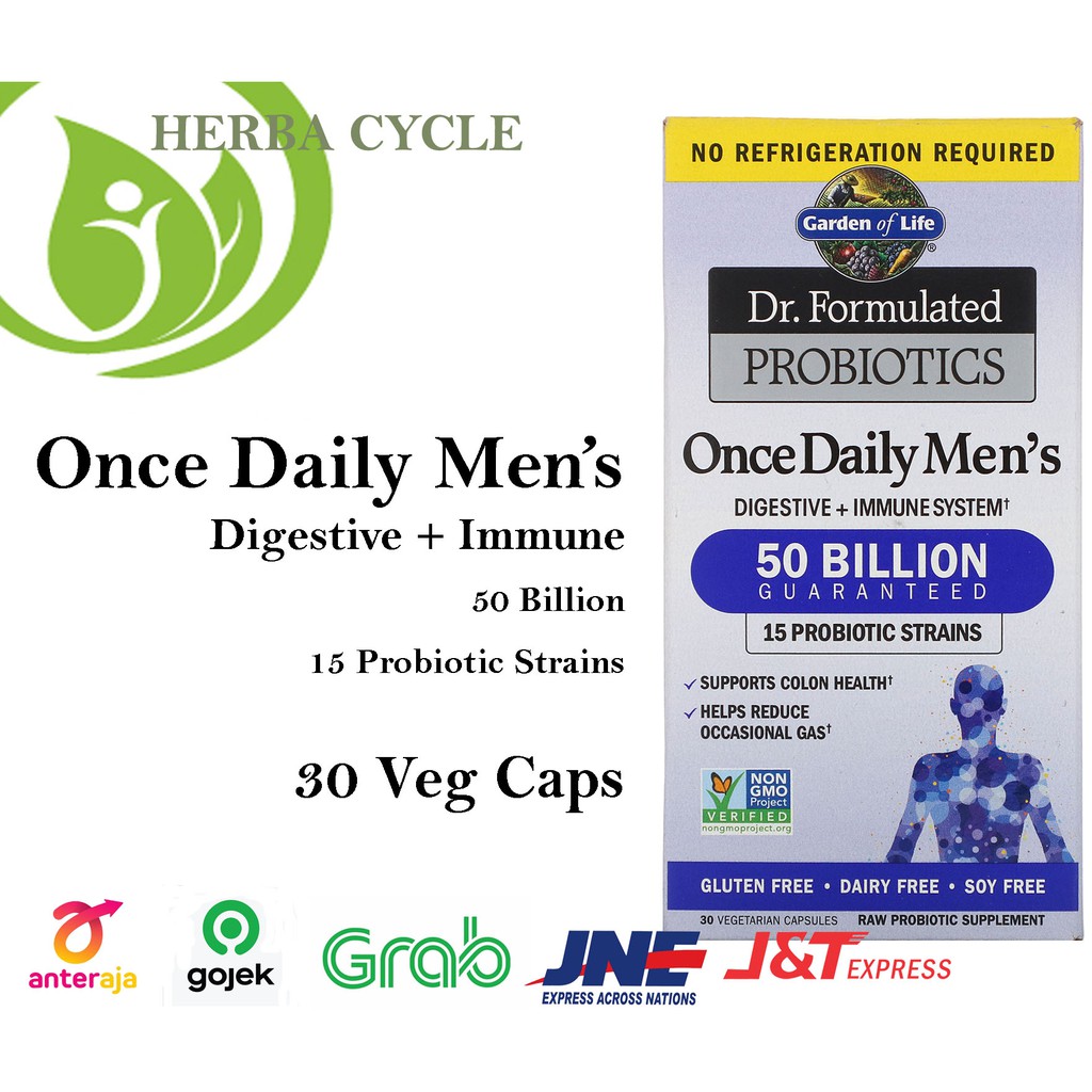 Garden of Life Once Daily Men 30 VegCaps ORI USA Multivitamin Probiotik Pria