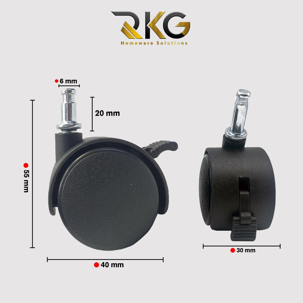 RKG Roda Caster Kursi Kantor 1.5 Inch / Roda Kastor Kursi Rak Etalase-8