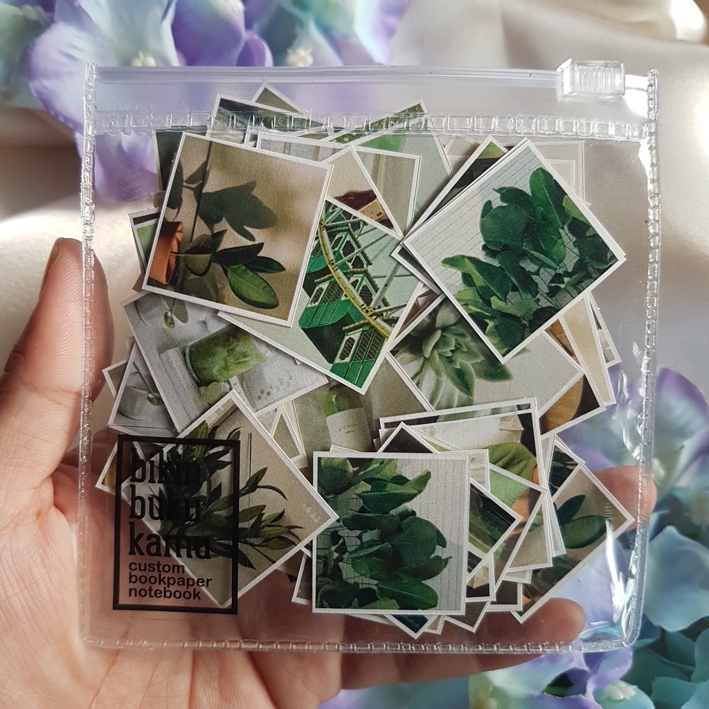

88pcs Mini Sticker Stiker Jurnal HVS FREE ZIPLOCK POUCH - Green