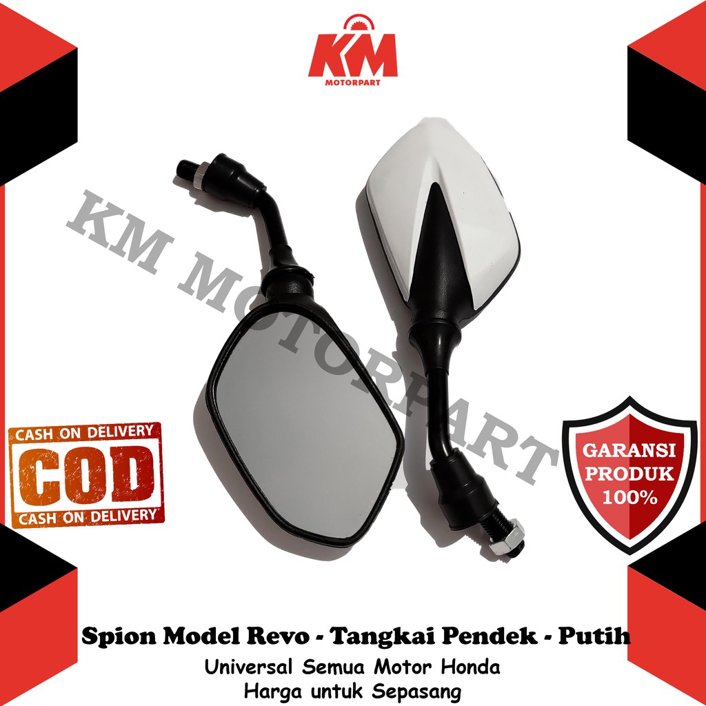 Spion Motor Variasi Tangkai Pendek Universal Motor Honda Model Revo bisa Beat Vario Supra CBR Scoopy