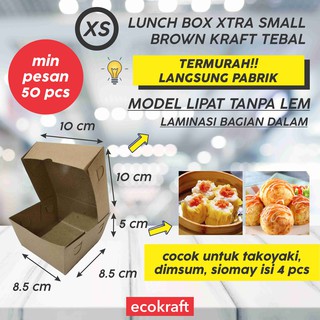 LUNCH BOX PAPER (MIN ORDER 50) TRAY PAPER KERTAS COKLAT KRAFT KOTAK