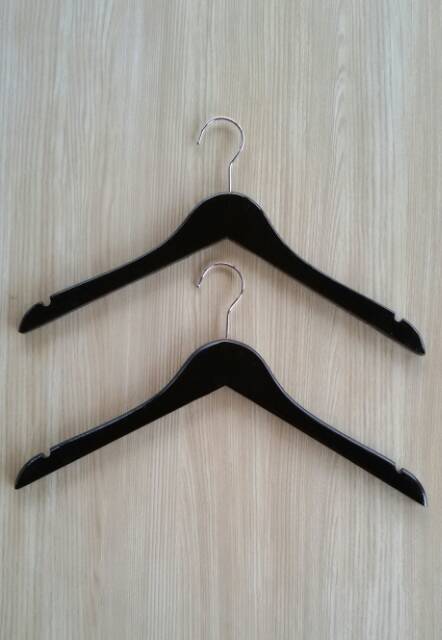 Hanger Kayu Hitam Gantungan Baju Dewasa Hanger Dewasa - BH