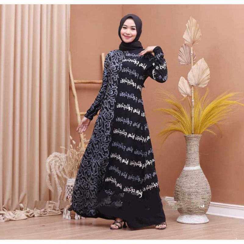 gamis twill aksara Jawa