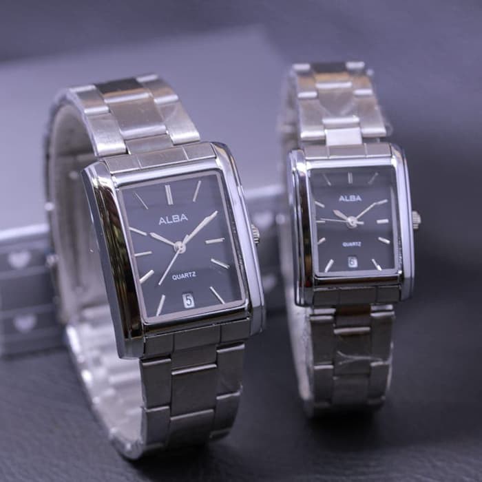 Unik jam tangan Couple Alba jam tangan pria wanita tanggal aktif kw super   Murah