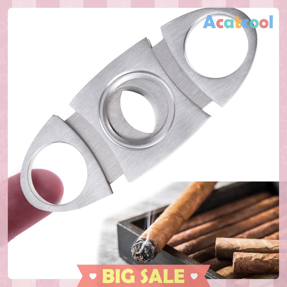 Cigar Cutter Guillotine Stainless Steel Double Blades Cigar Scissors Gift