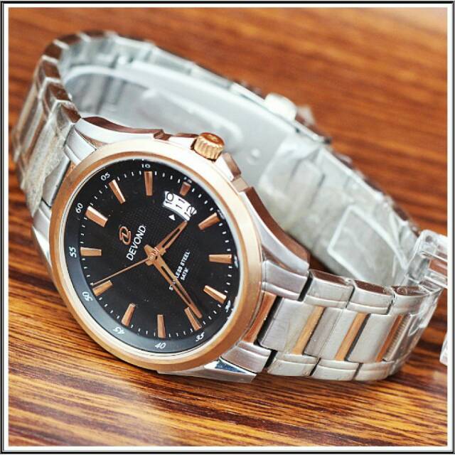 Jam Tangan Pria Devond Plat hitam Original