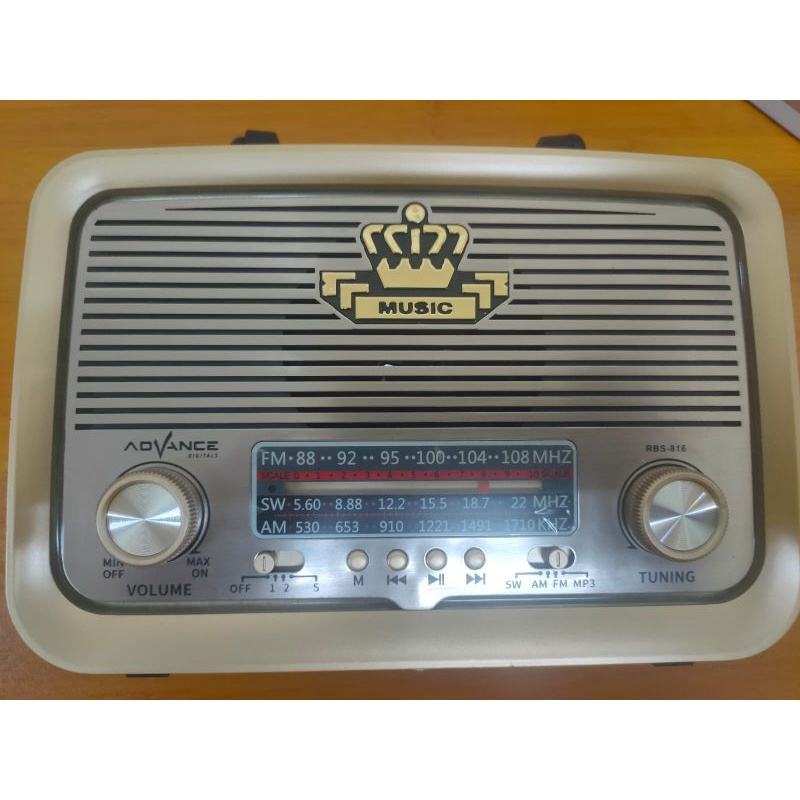 Advance Portable Speaker Radio Bluetooth RBS-816 Classic / RBS816 Radio GARANSI RESMI 1 TAHUN