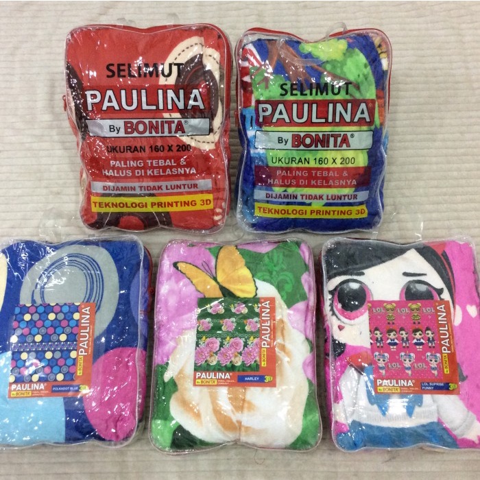 Selimut Dewasa Selimut Paulina Bonita ukuran 160x200(Q0S8) Selimut Dewasa Tebal Jumbo Selimut Tebal 