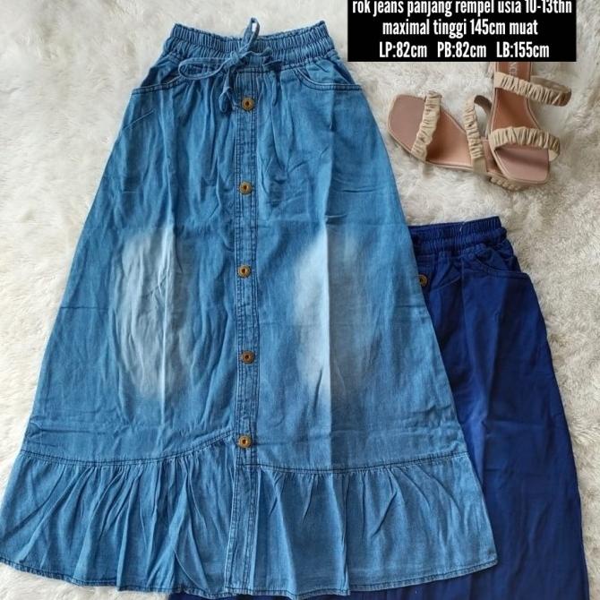 rok jeans panjang anak tanggung/levis anak perempuan