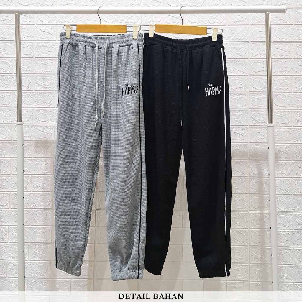 4367 happiest sweatpants jogger celana import korea