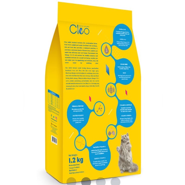 CLEO Seafood 1.2kg Makanan Kucing Freshpack