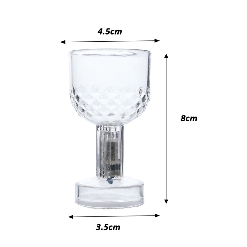 Gelas Plastik Warna Warni Dengan Cahaya Menyala Untuk Minuman Bir Whiskey Cocktail 50ML Baterai Dioperasikan Lampu LED-emitting Cup