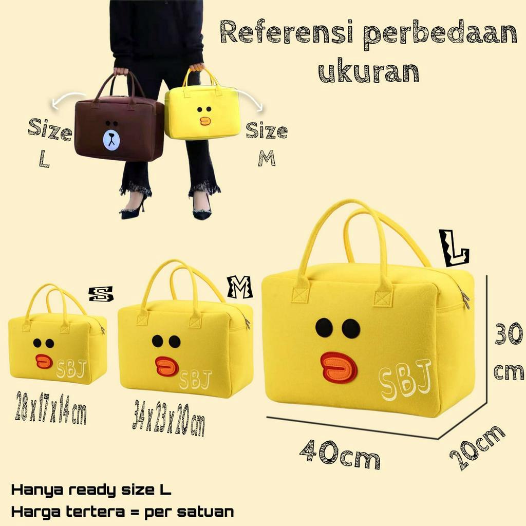 Tas Travel Multifungsi Tas Piknik Tas Olahraga Tas Duffel Ukuran Besar motif kartun Duffer bag