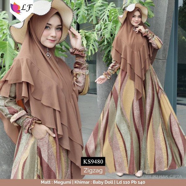 Baju gamis muslim Zigzag/abaya/gamis syari/gamis solo