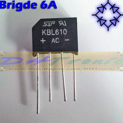 Jual Dioda Bridge 6A Sisir 1000V Jembatan Rectifier 4 Dioda Kbl610 ...