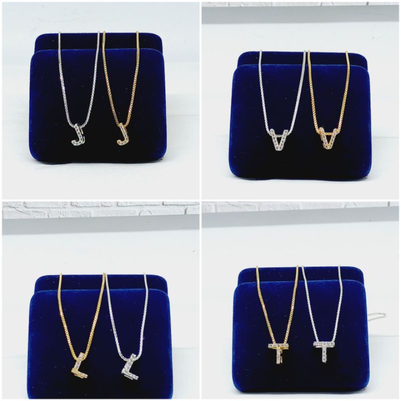 KALUNG ITALI SANTA +LIOTIN HURUF TUSUK (NAGITA)+MP/KALUNG PERAK ASLI SILVER 925 LAPIS EMAS/KALUNG FASHION WANITA TERBARU