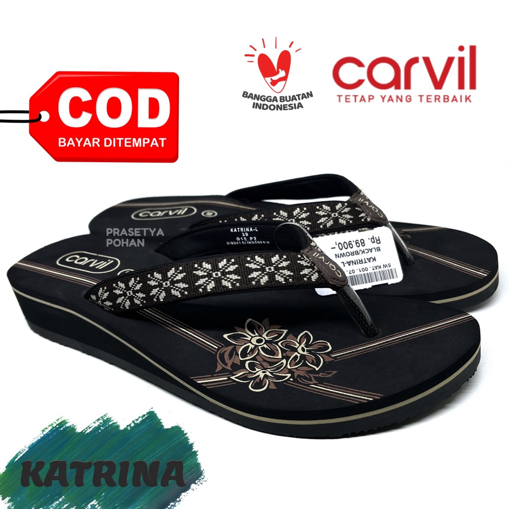 Sandal Wedges Carvil Original - Sendal Wedges Premium