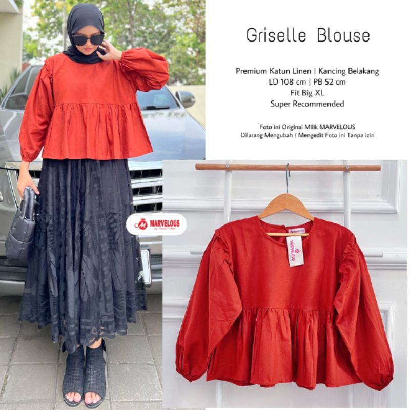 GRIZELLE BLOUSE BY MARVELOUS / BLOUSE WANITA MUSLIMAH / Blouse polos LD108