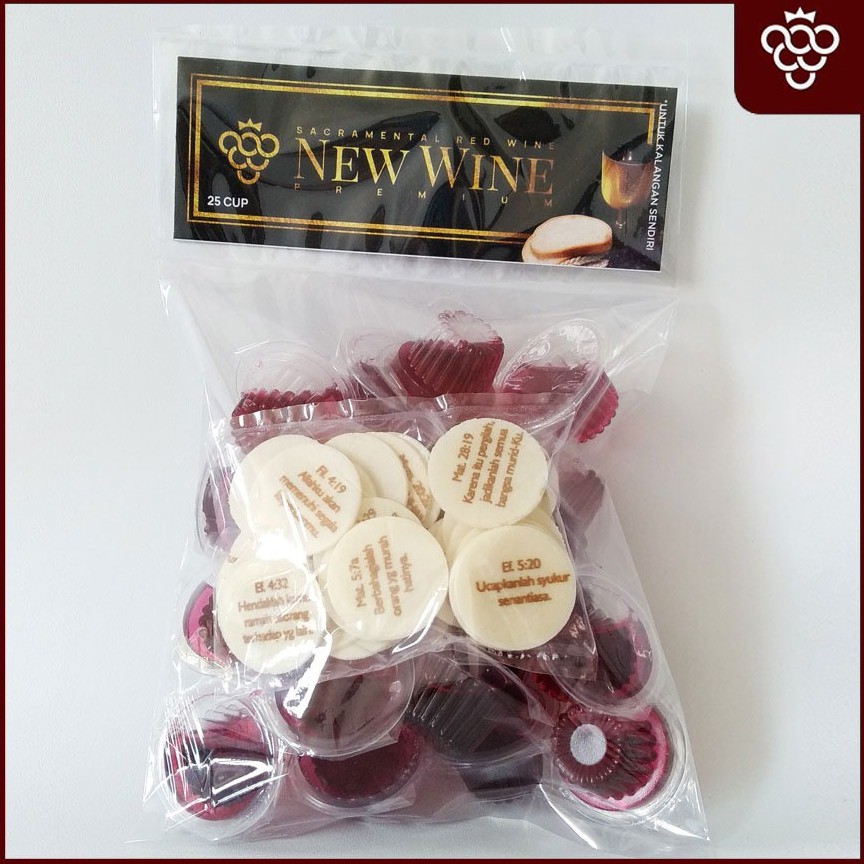 

Anggur Perjamuan Kudus Cup Premuim + Hosti Ayat Kecil - Isi 25 Cup New Wine