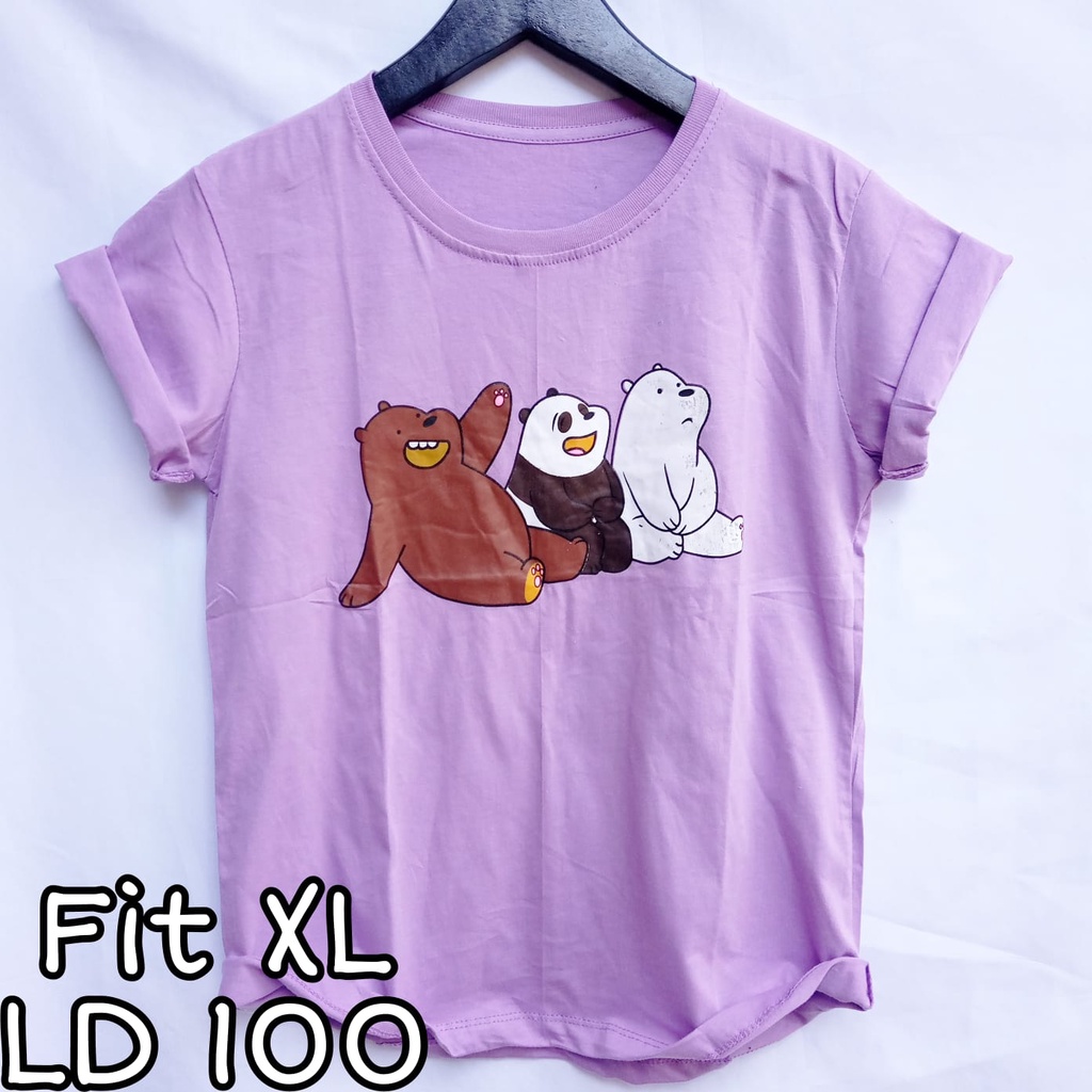 Kaos Wanita Fit XL LD 100 cm Lengan Pendek Baju Perempuan Distro Jumbo Oversize Bigsize Pakaian Tshi