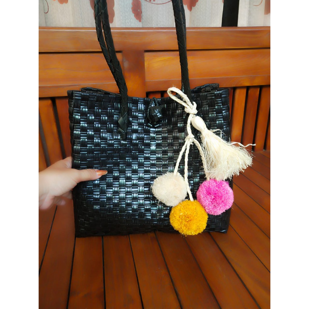 tas anyaman plastik bahan tebal cantik