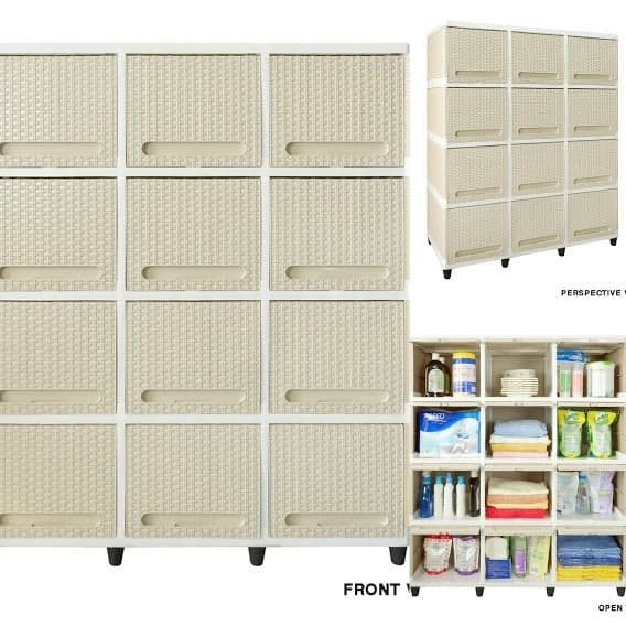 lemari plastik club flip triple susun 4  lemari 12 pintu